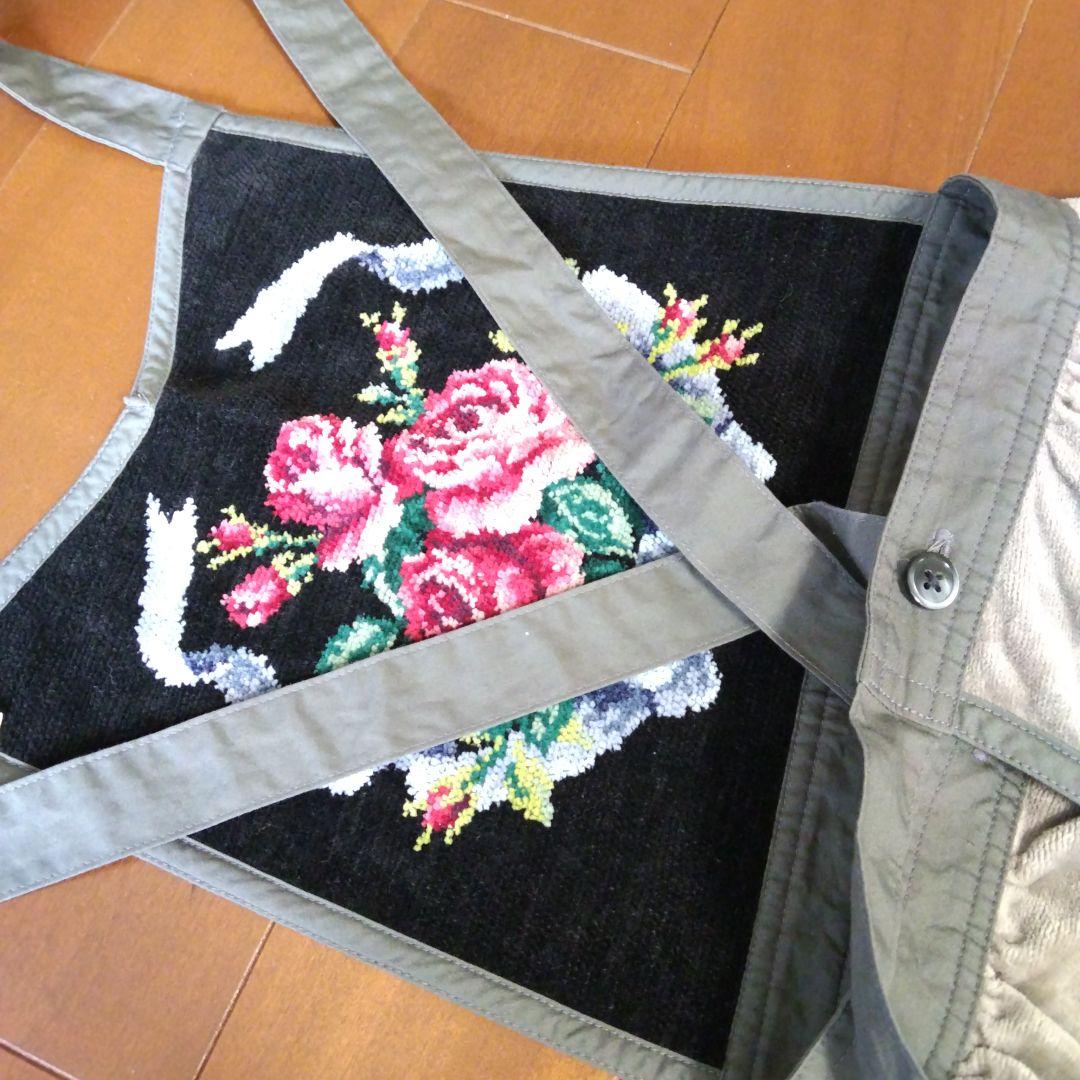 【美品】ホットマンフラワーエプロン グレー 2ポケット