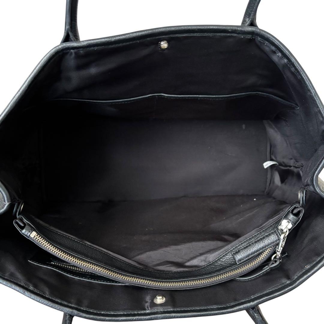 ✨美品✨ユナイテッドアローズ トートバッグ シボ 本革 黒 A4可 大容量 通勤