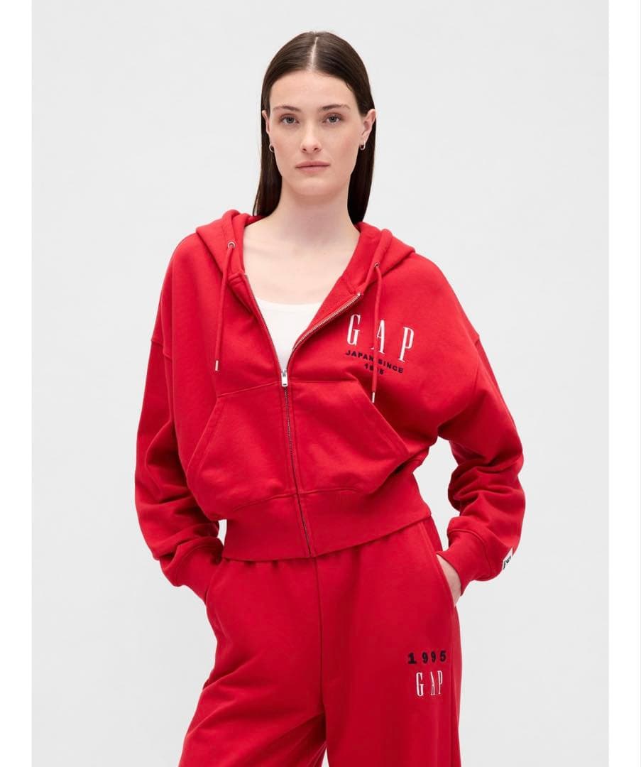 GAP ジップパーカー レッド