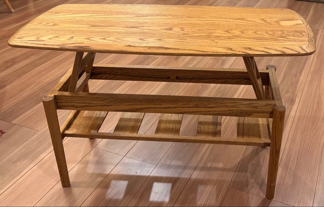 モモナチュラル　FD LOW TABLE S 天然木昇降式センターテーブル