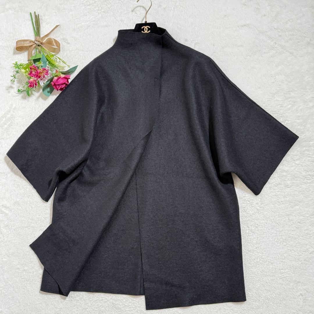 美品　希少　ハリスワーフロンドン　キモノマントル　コート　ポンチョ　グレー
