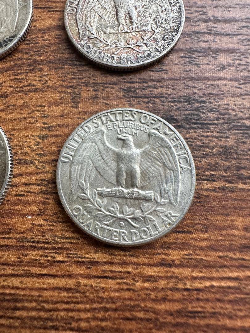25セント　旧硬貨　銀貨　6枚