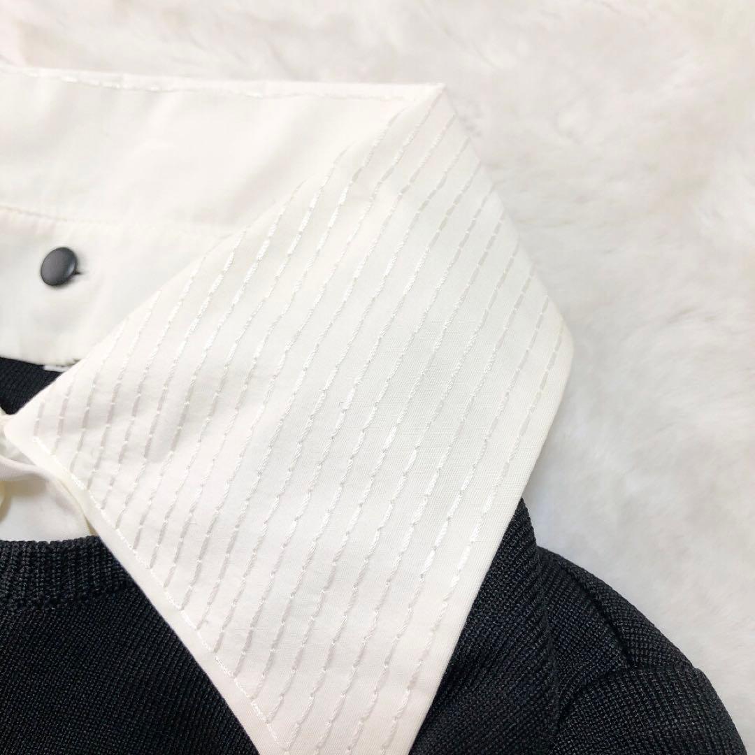 Dior*ディオール　ヴィンテージカットソー　襟　2way　白黒　ブラウス