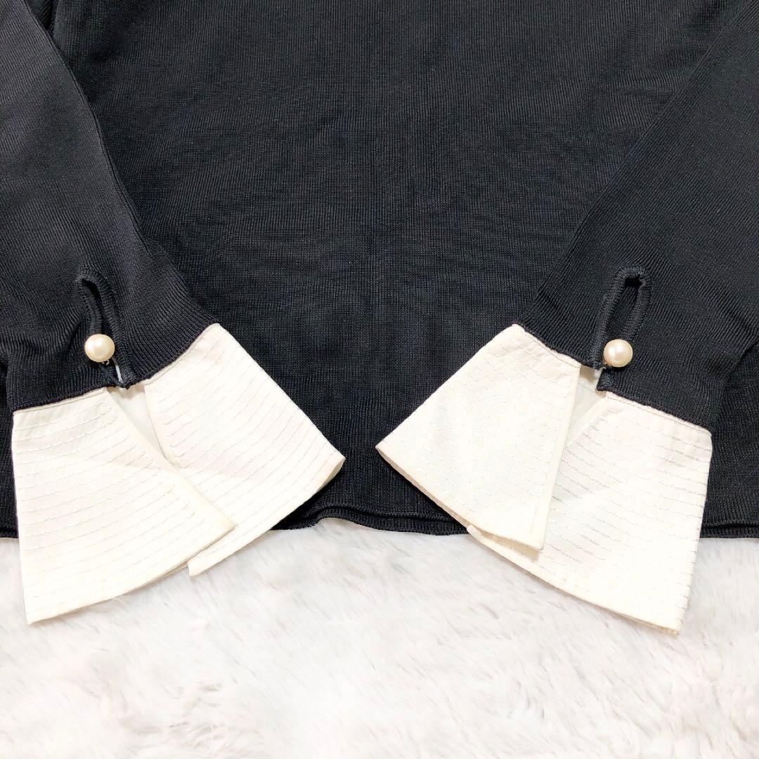 Dior*ディオール　ヴィンテージカットソー　襟　2way　白黒　ブラウス