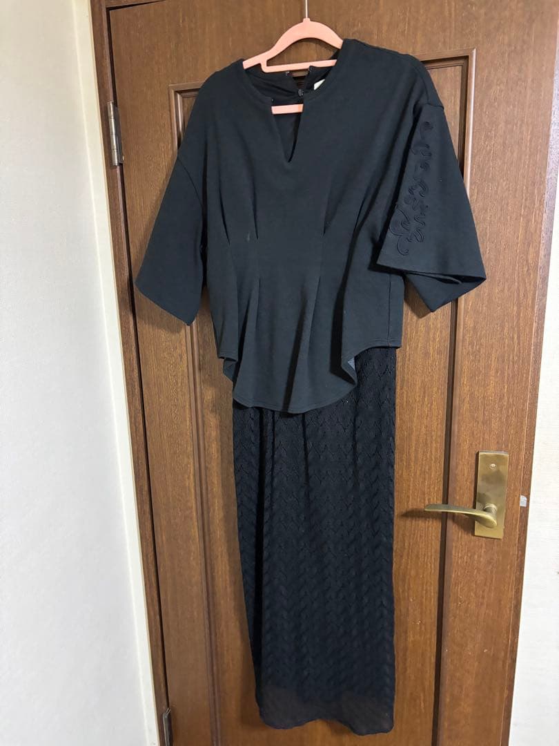 ワンピース CLANE CORDEMBROIDERY LACEDOKING ONEPIECE