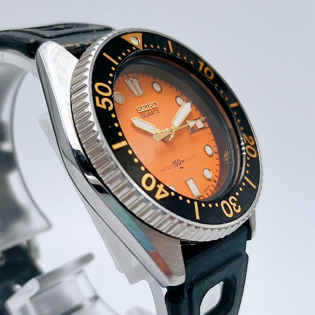 【美品・稼働】SEIKO セイコー ダイバー 150m オレンジ文字盤 レトロ
