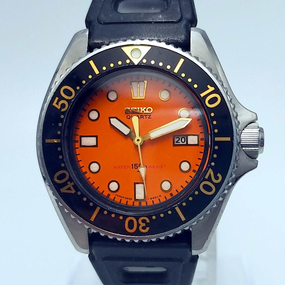 【美品・稼働】SEIKO セイコー ダイバー 150m オレンジ文字盤 レトロ