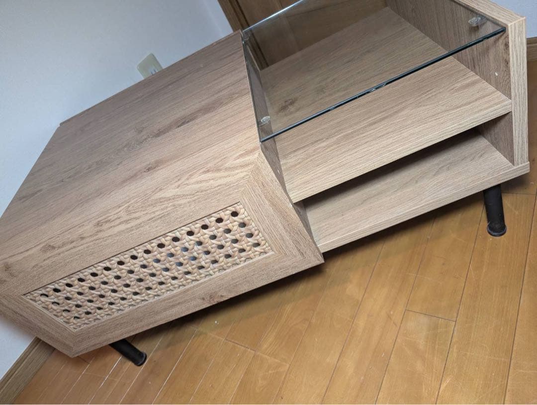 ■送料込■LOWYA ラタン調 センターテーブル ローテーブル 木製 机 家具