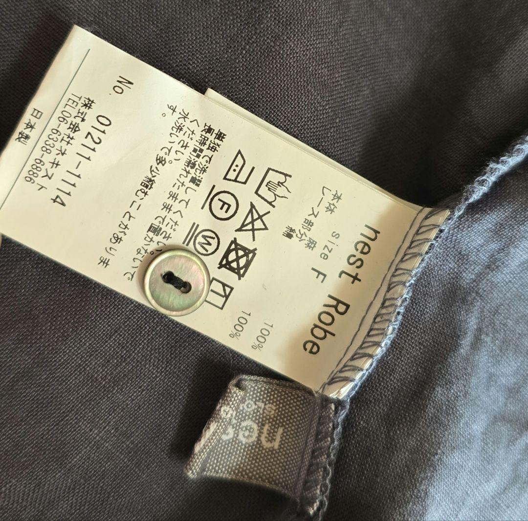 ネストローブ　レースカラー2WAYスモックワンピース　リネン100%