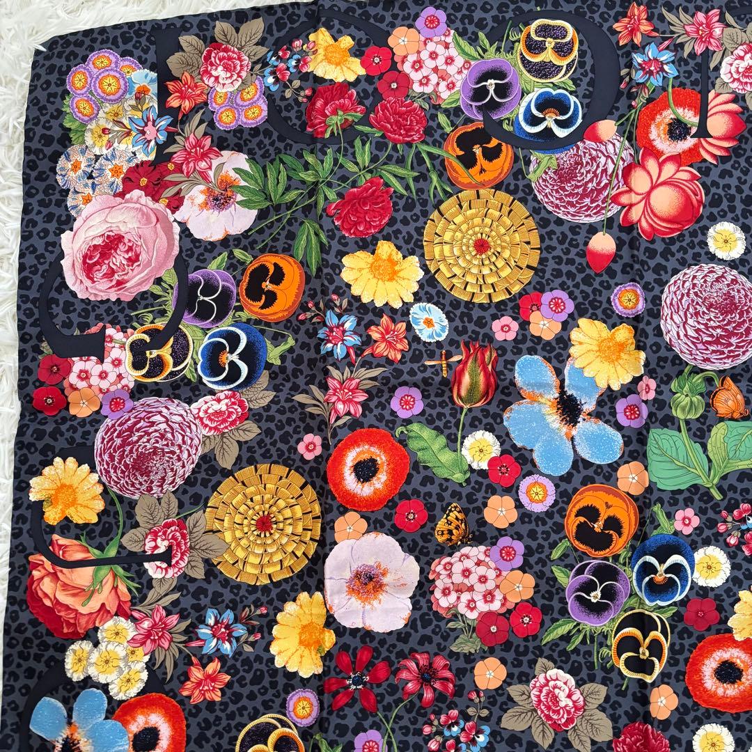 GUCCI グッチ シルク スカーフ フラワー 花柄 レオパード フローラル