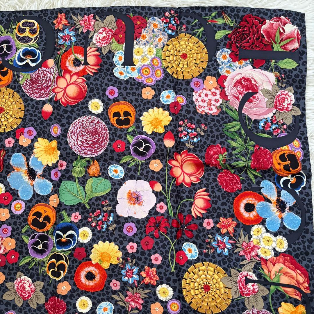 GUCCI グッチ シルク スカーフ フラワー 花柄 レオパード フローラル