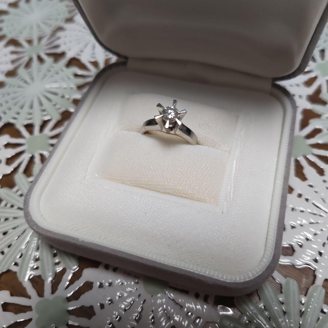 のみのま　最終お値下げ　ダイヤ立爪　PT900 ダイヤ 0.316 ct