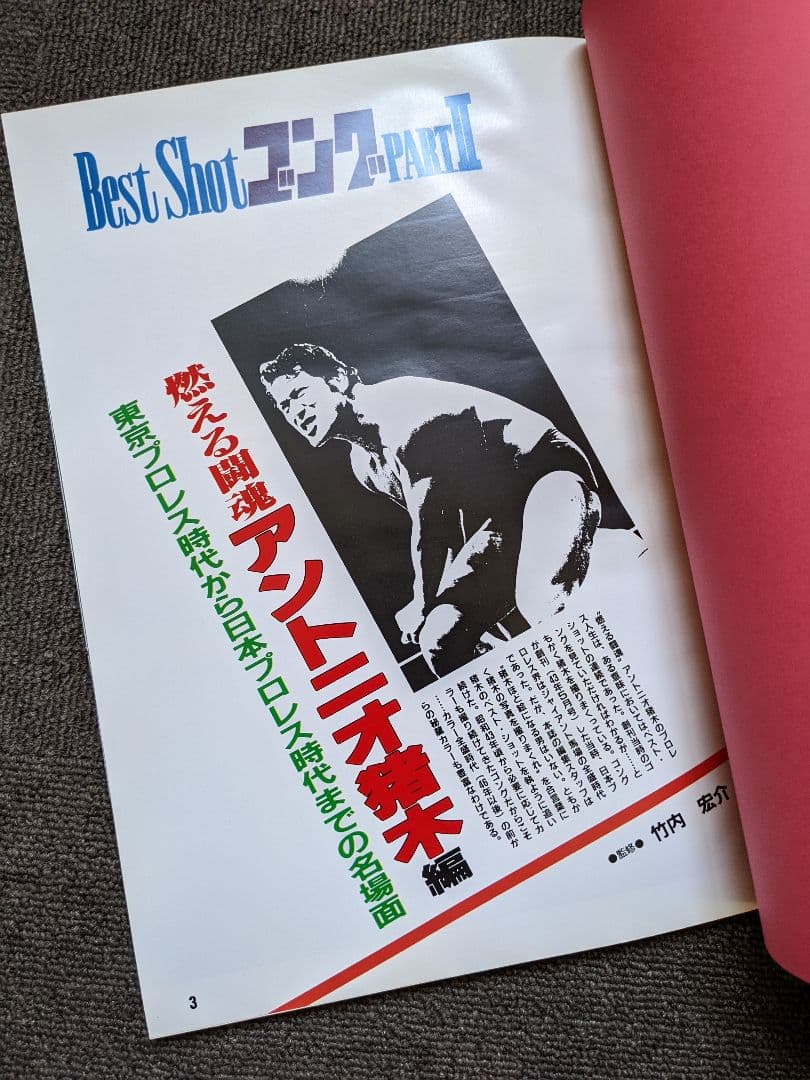 燃える闘魂アントニオ猪木編　ベストショットゴング　昭和57年8月発行　貴重