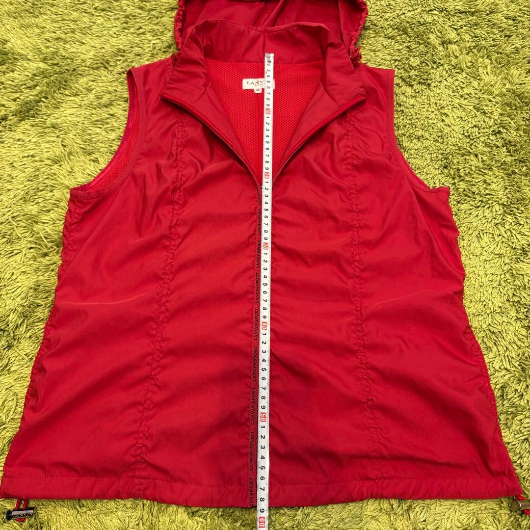LANVIN SPORT ランバンスポール ジップベスト 赤 サイズ40 Ｌ