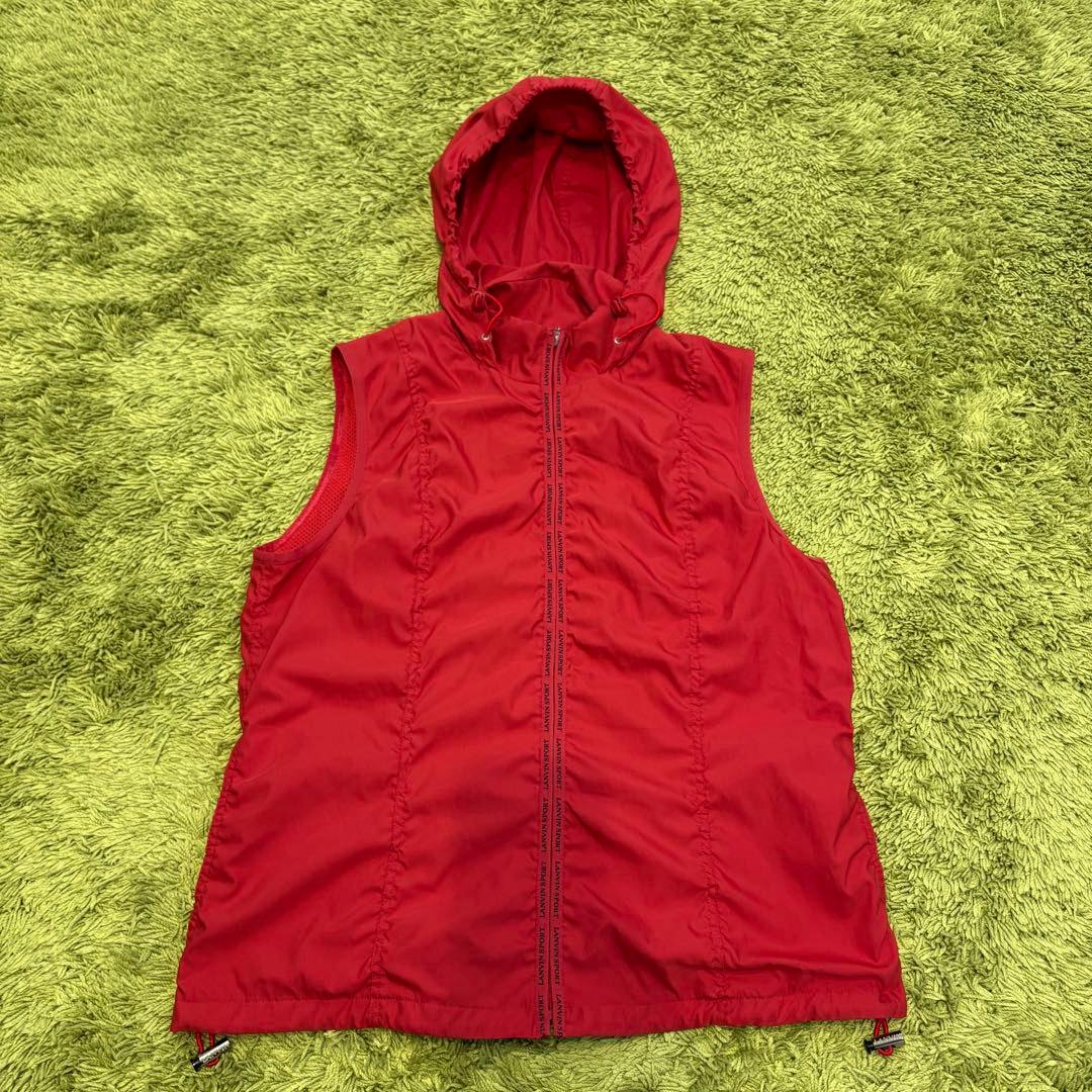 LANVIN SPORT ランバンスポール ジップベスト 赤 サイズ40 Ｌ