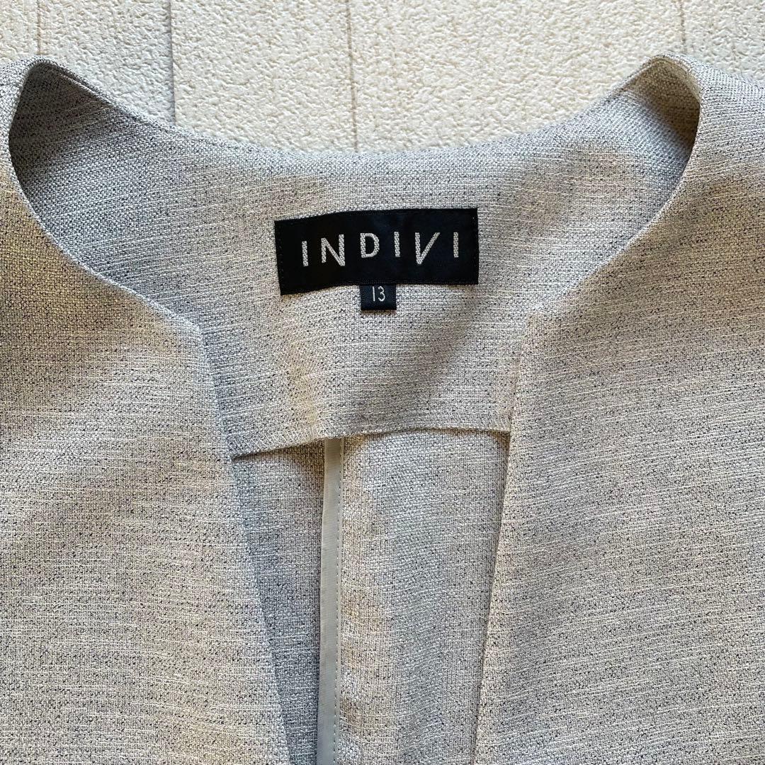 INDIVI リネンライクジレジャケット グレー　13