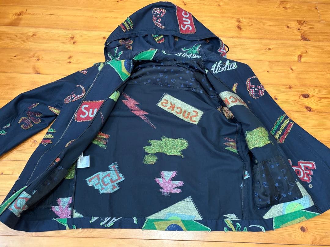 美品 ルシアンペラフィネ フードジャケット S ネイビー