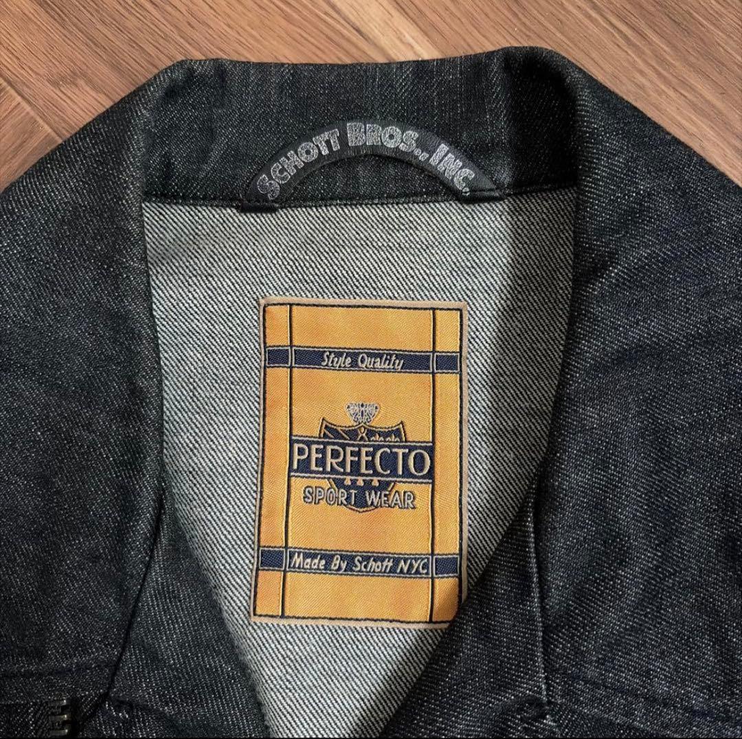 Schott（ショット）のブラックデニム ライダースジャケット