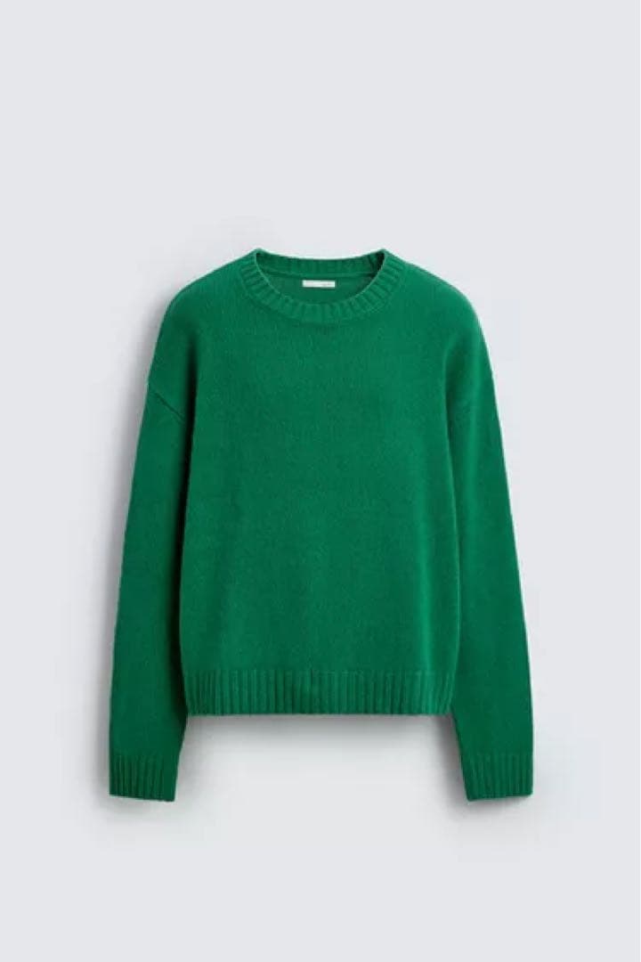 【今期‼️新品未使用品‼️】ZARA　ウール100%セーター　\" XL/グリーン\"