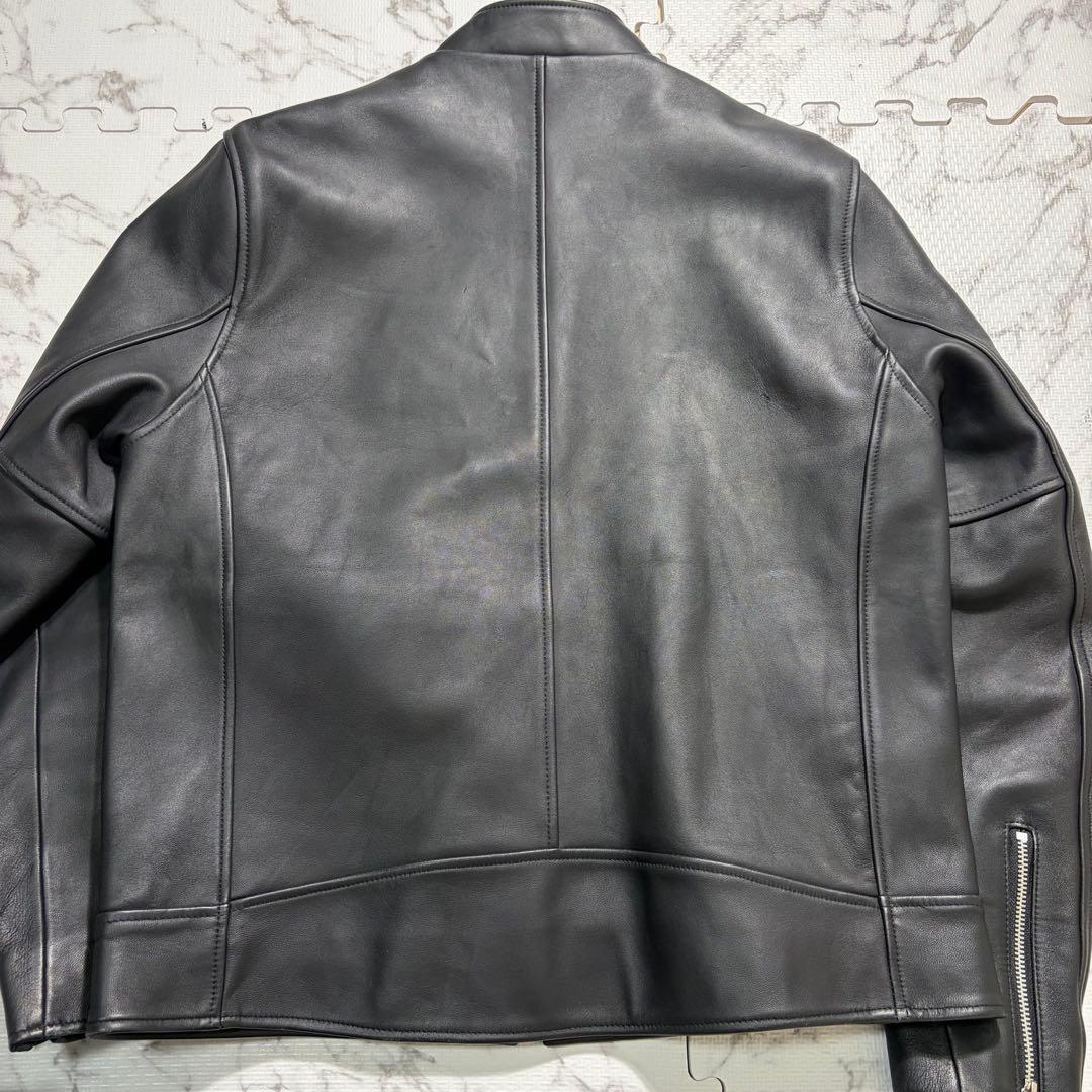 革の張り感✨schott シングルライダース 羊革 XLsize ブラック