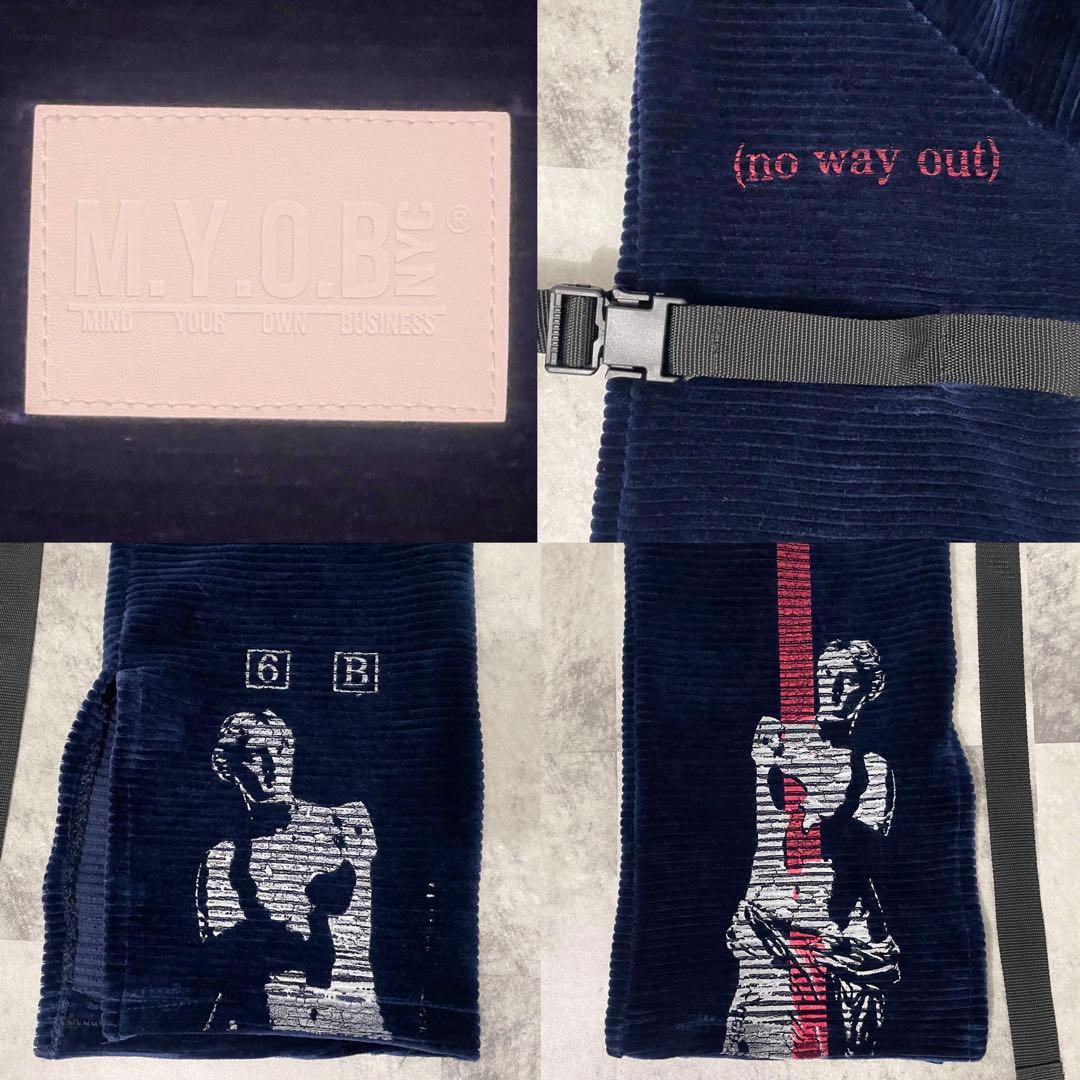M.Y.O.B NYC MYOB コーデュロイ 変形 短丈 パーカー ペイント