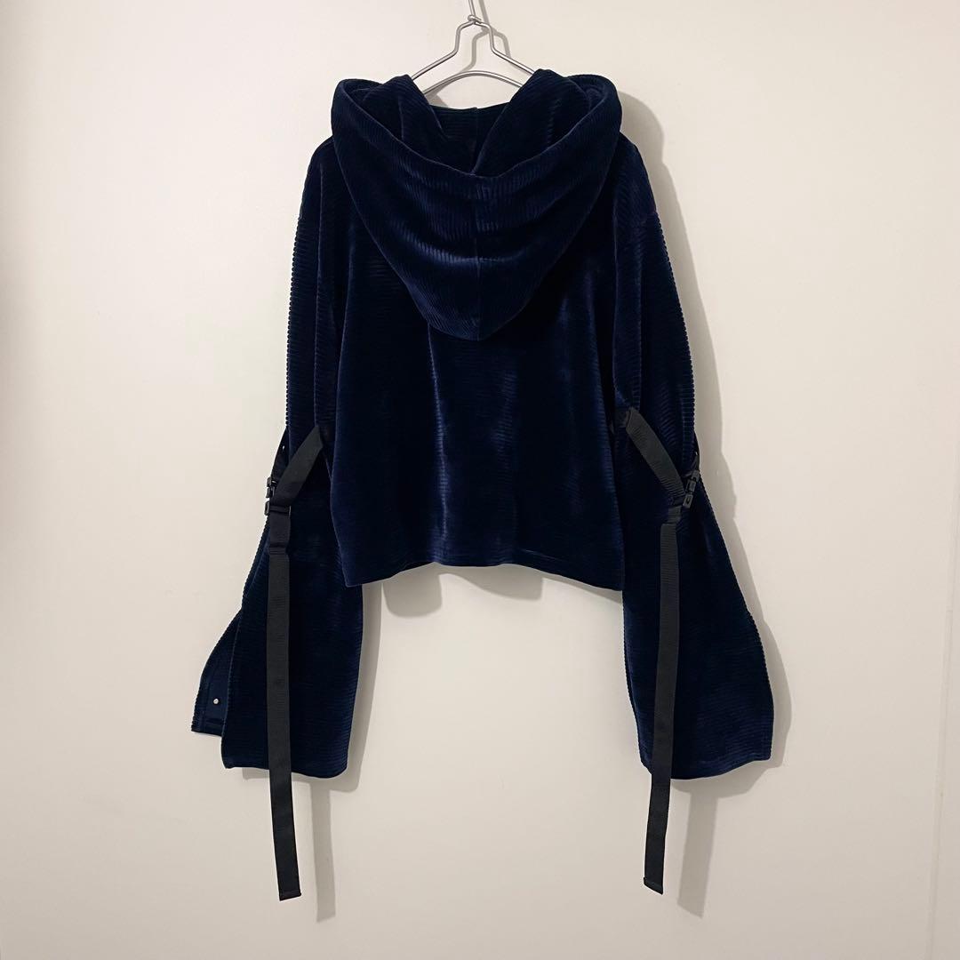 M.Y.O.B NYC MYOB コーデュロイ 変形 短丈 パーカー ペイント