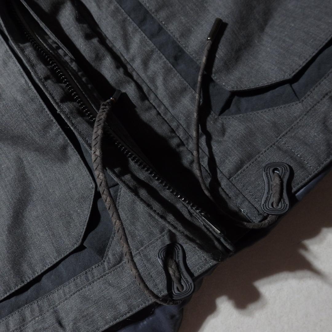 超希少サンプル White Mountaineeringレザー切替 フード格納
