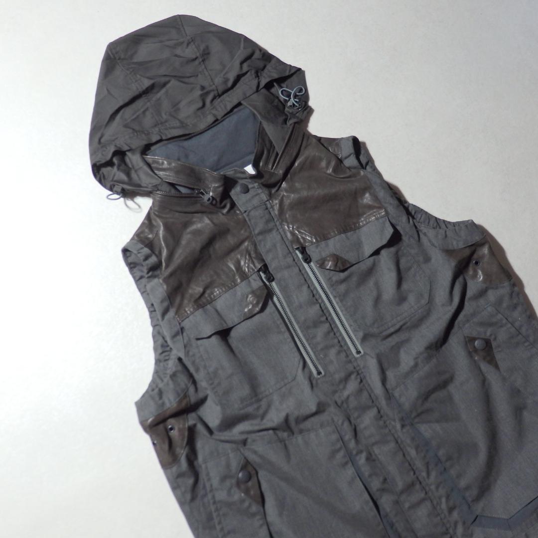 超希少サンプル White Mountaineeringレザー切替 フード格納