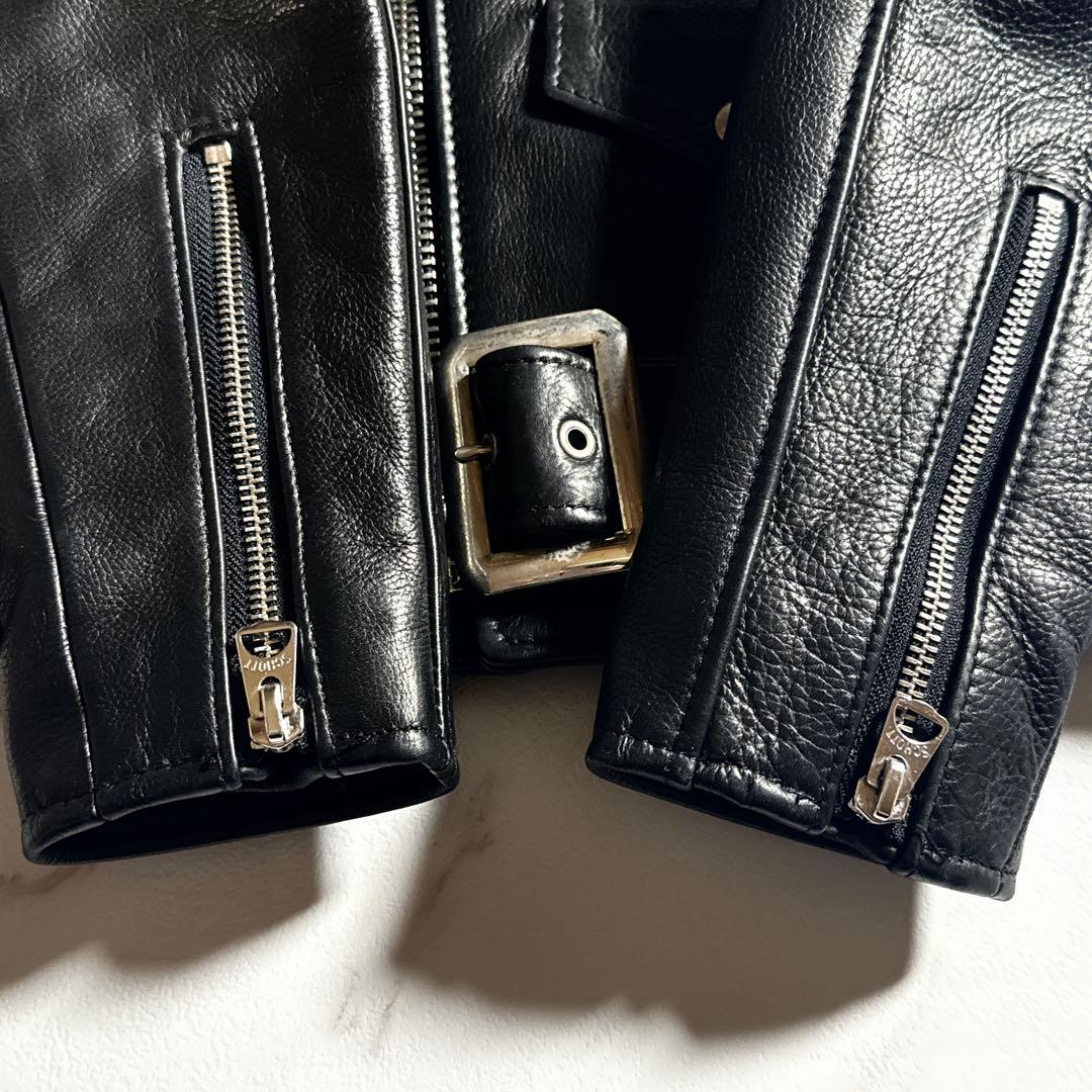 【美品】Schott ショット カウレザー ライダースジャケット 黒 36サイズ