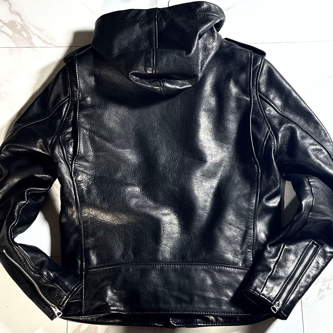【美品】Schott ショット カウレザー ライダースジャケット 黒 36サイズ