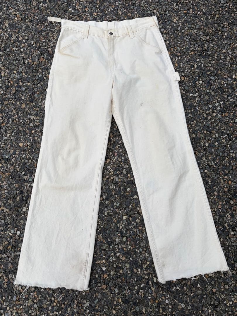 70s FIVE BROTHER ペインターパンツ　カットオフ　生成り　ユニチケ