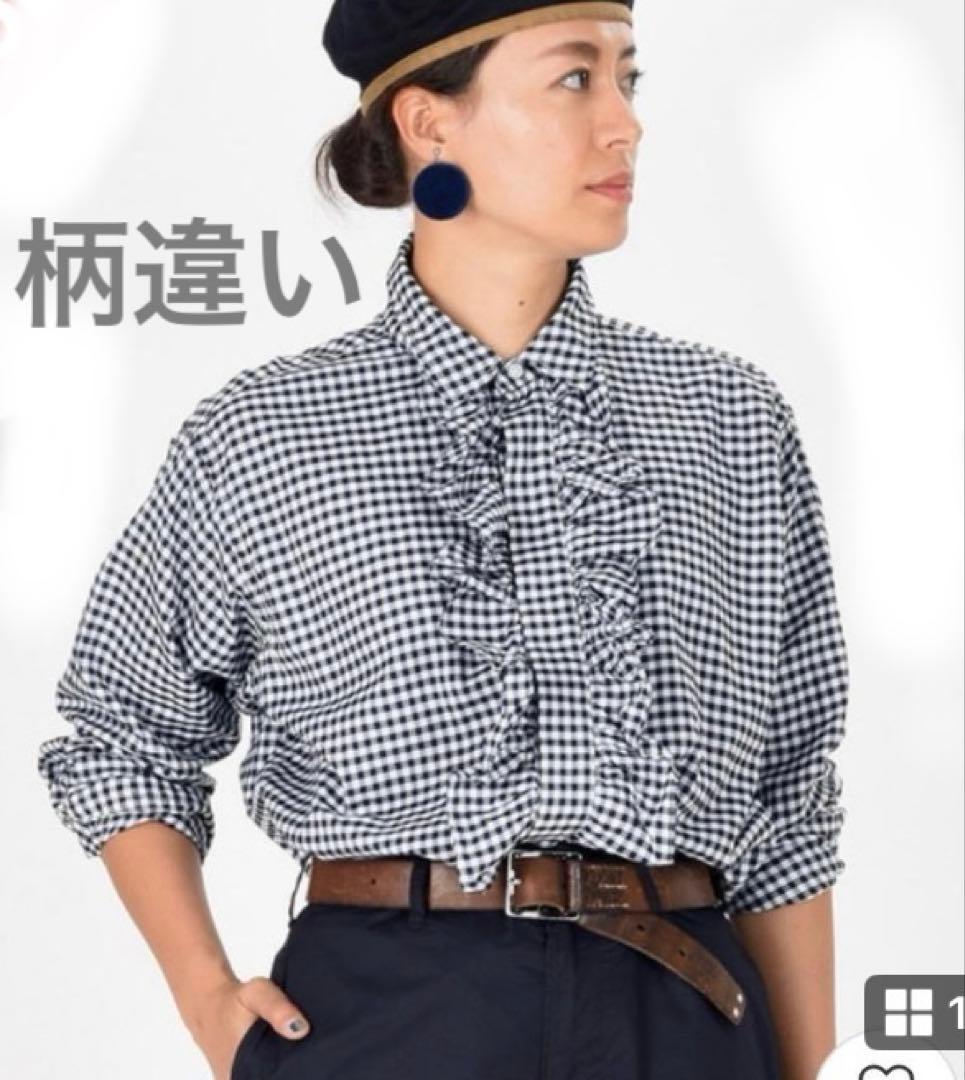 45R薄オックスのフリルオーシャンブラウス