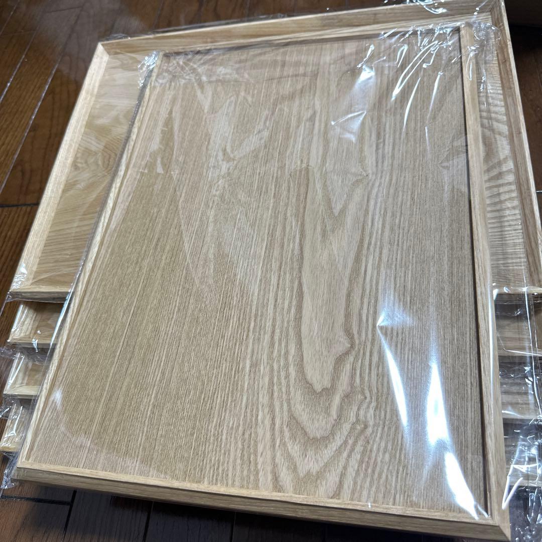 10枚セット羽反長角膳（はぞりちょうかくぜん）45cm ナチュラル　木製