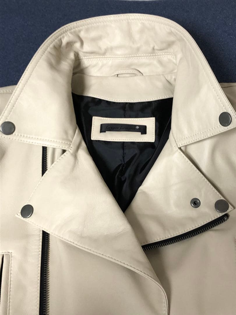 Liugoo Leathers ダブルライダースジャケット オフホワイト