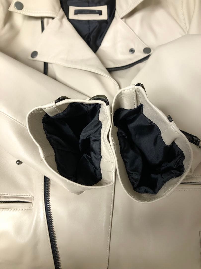Liugoo Leathers ダブルライダースジャケット オフホワイト