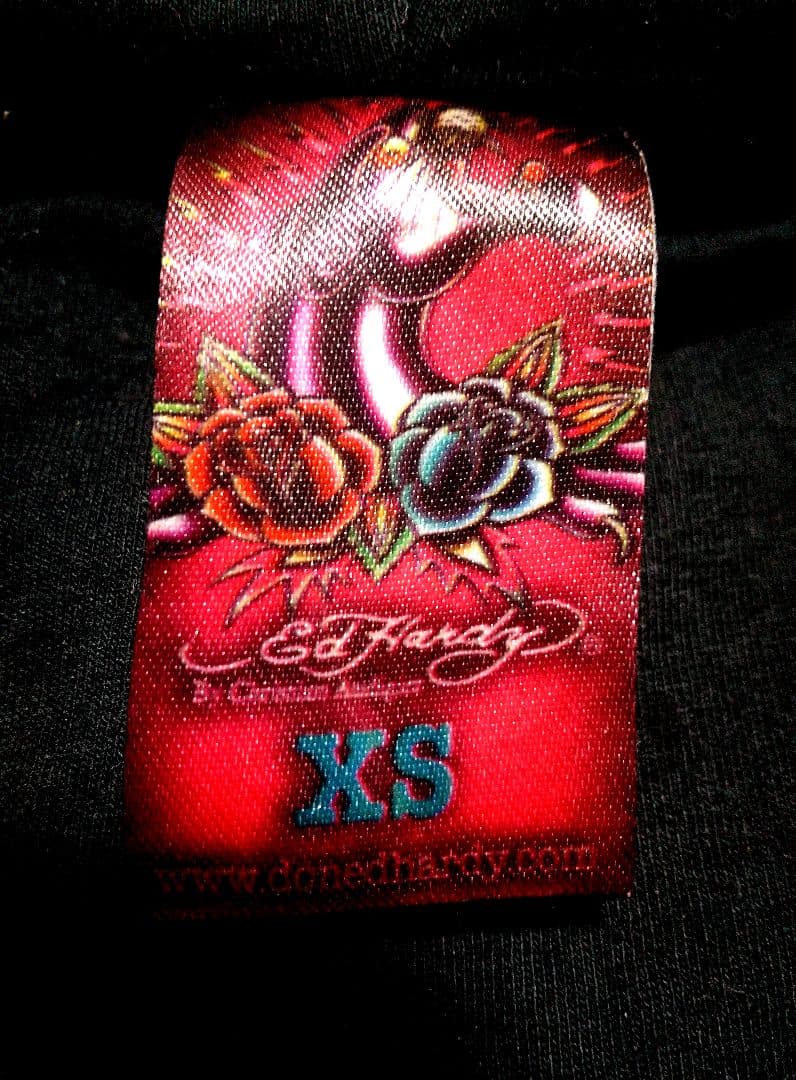 Ed Hardy ラブキルスカル刺繍 ラインストーン付きフルジップパーカー