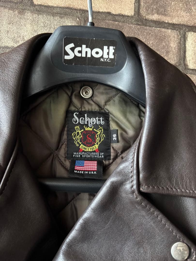 R*y様 schott ダブルライダースジャケット　ワンスター　613US 茶色