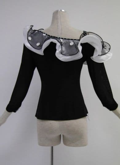 新品　社交ダンス　フリル　 トップス　ブラック M