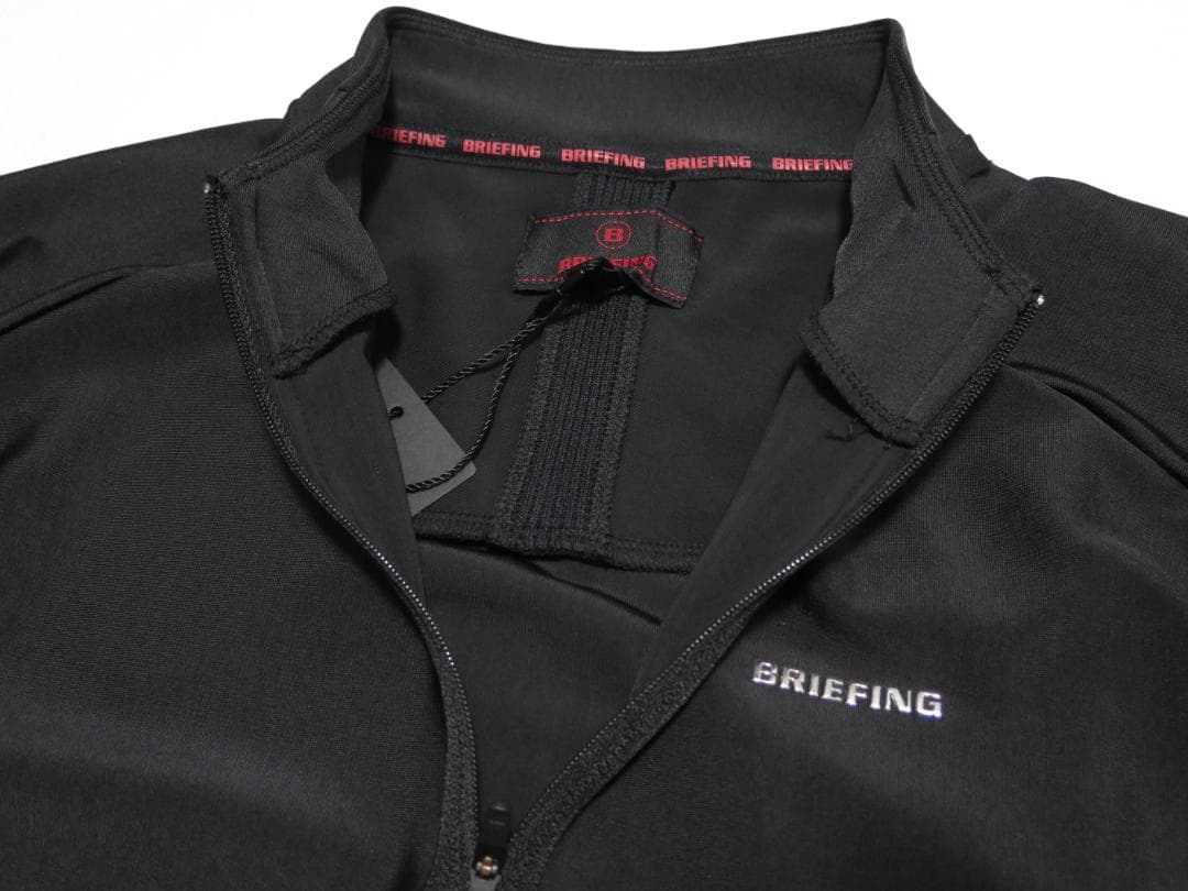 ⓂBRIEFING GOLF ブリーフィングゴルフ背面ロゴハーフジップシャツ黒