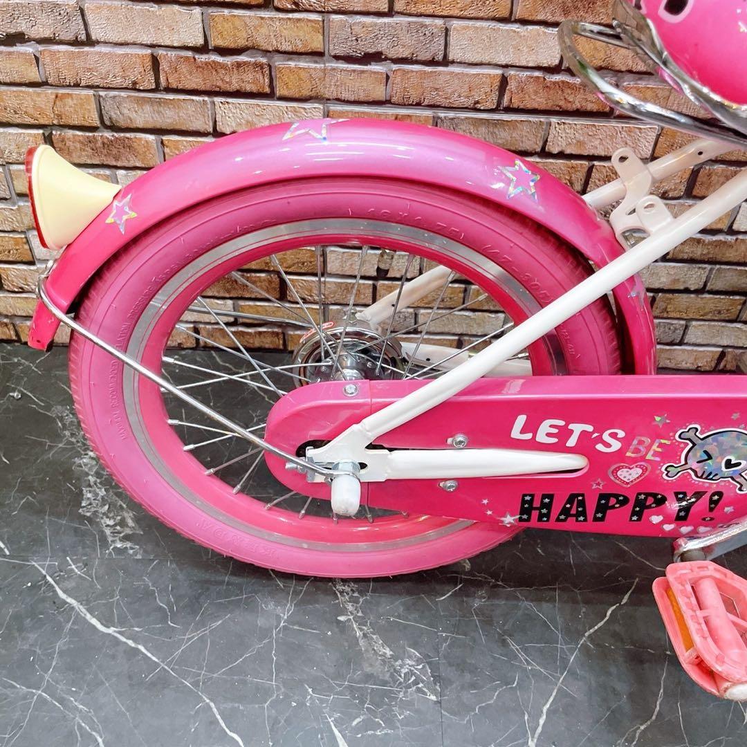 【24】子供用自転車 子供車 NEVER LAND ホワイト×ピンク 16インチ