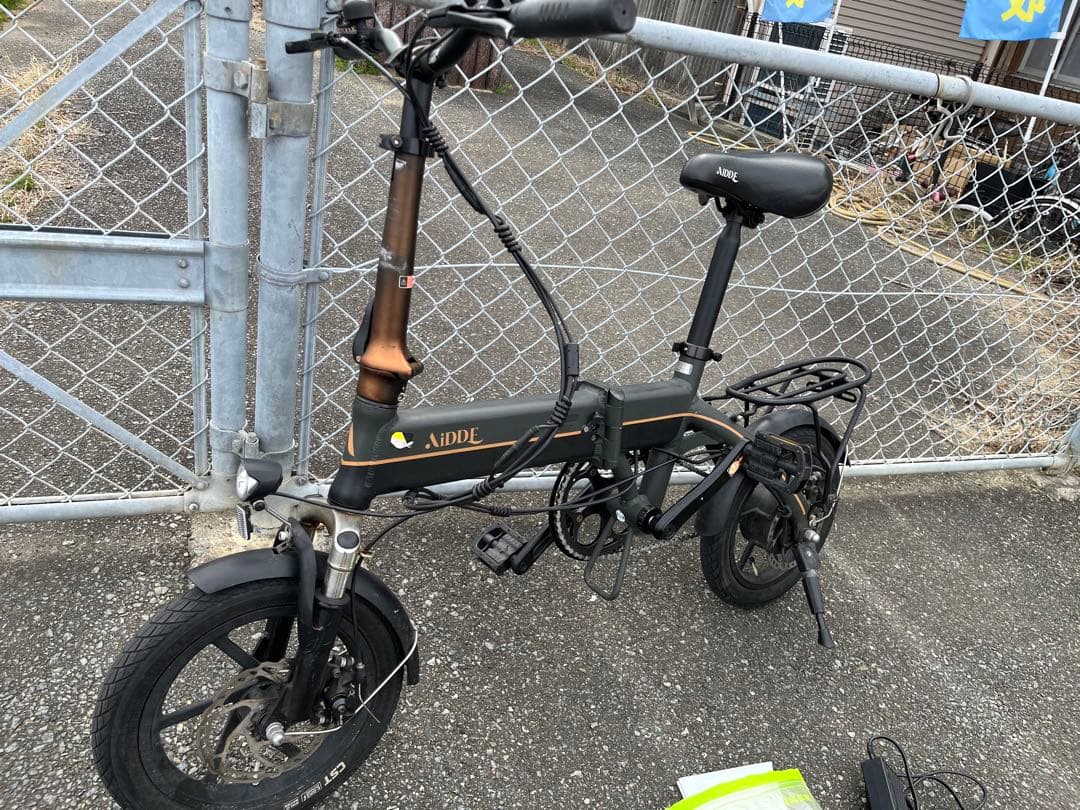 未整備　電動アシスト自転車　AIDDE 折り畳み自転車