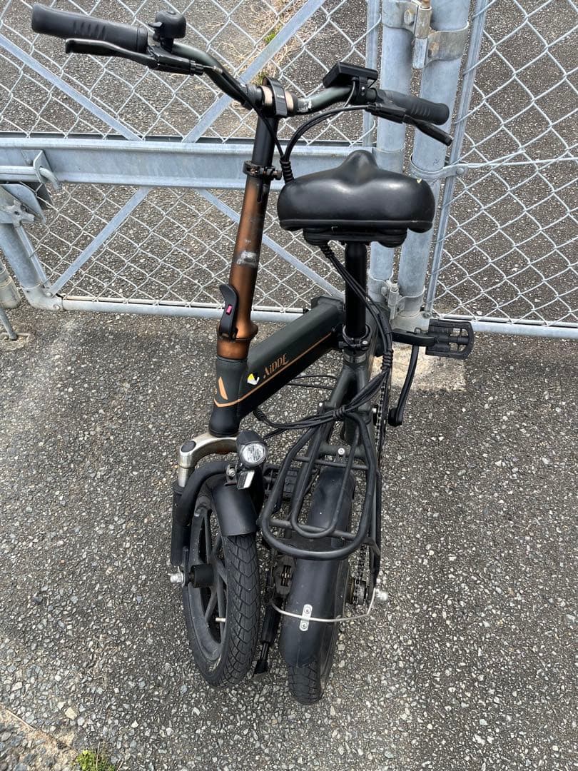 未整備　電動アシスト自転車　AIDDE 折り畳み自転車