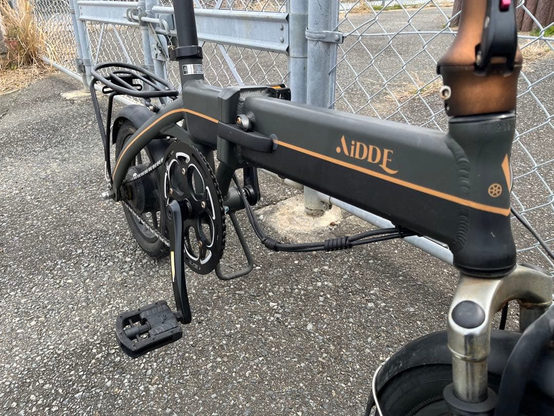 未整備　電動アシスト自転車　AIDDE 折り畳み自転車