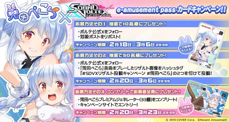 【送料無料】SDVX × 兎田ぺこら e-amusement pass