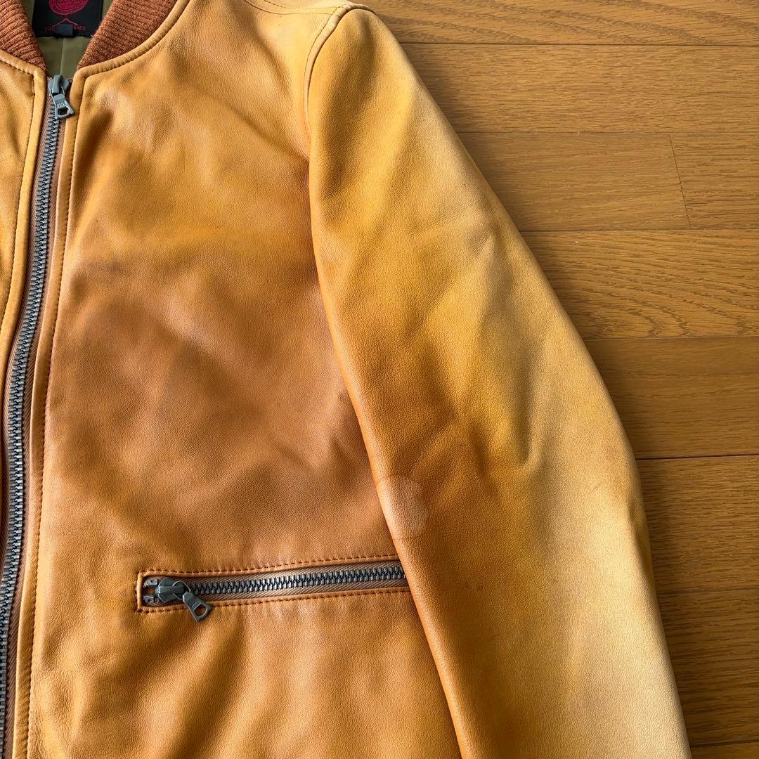 Retro Grade レザーブルゾン 羊革 フェード 短丈 riri 上野商会