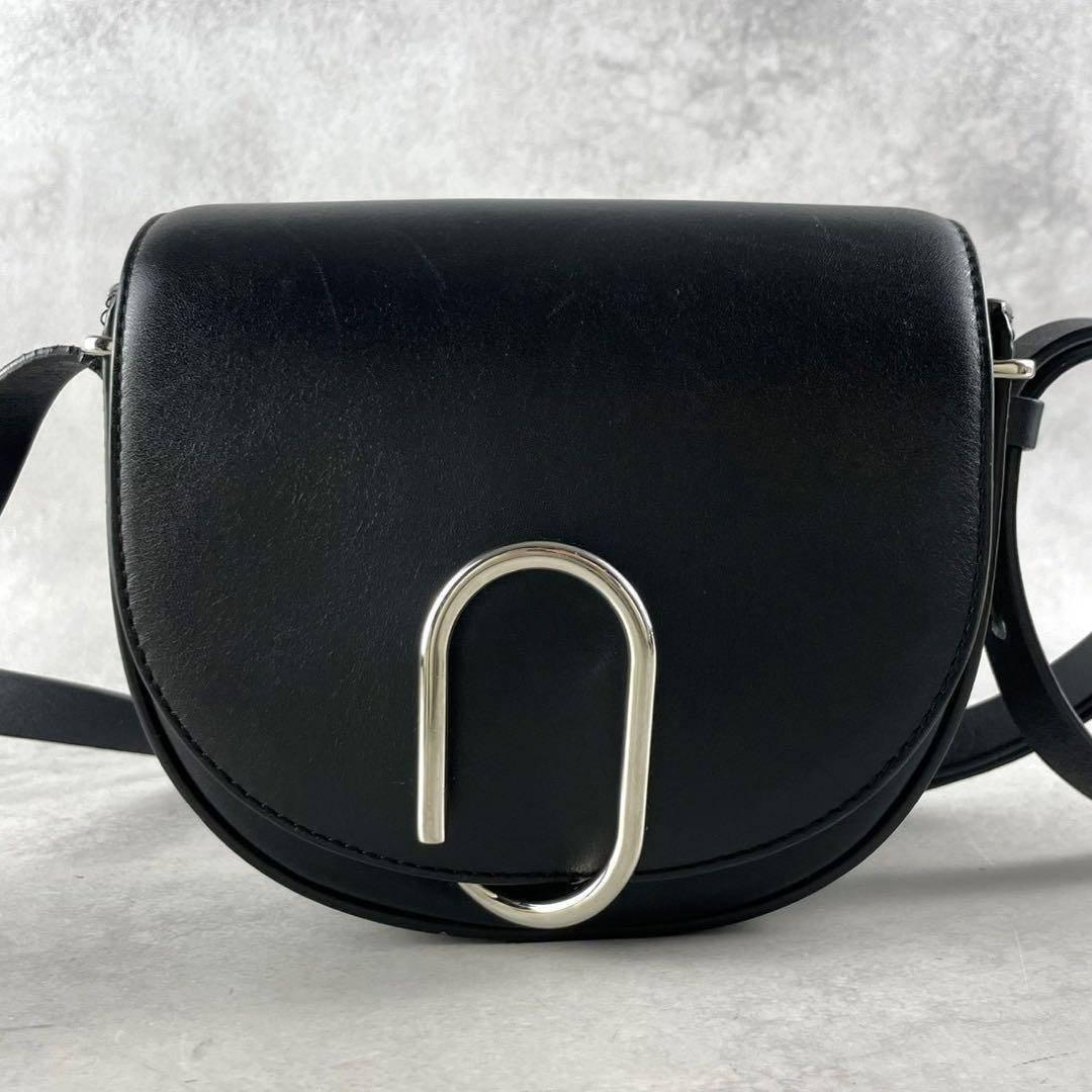 美品/保存袋付 フィリップリム レザー ショルダーバッグ フラップ ブラック