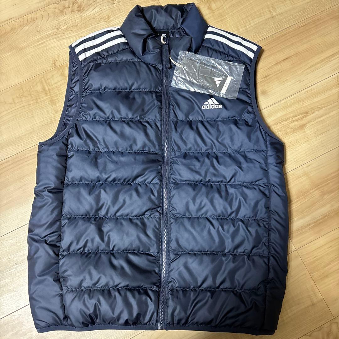 新品　アディダス　メンズ　エッセンシャルズ　ダウンベスト　ネイビー　紺　2XL