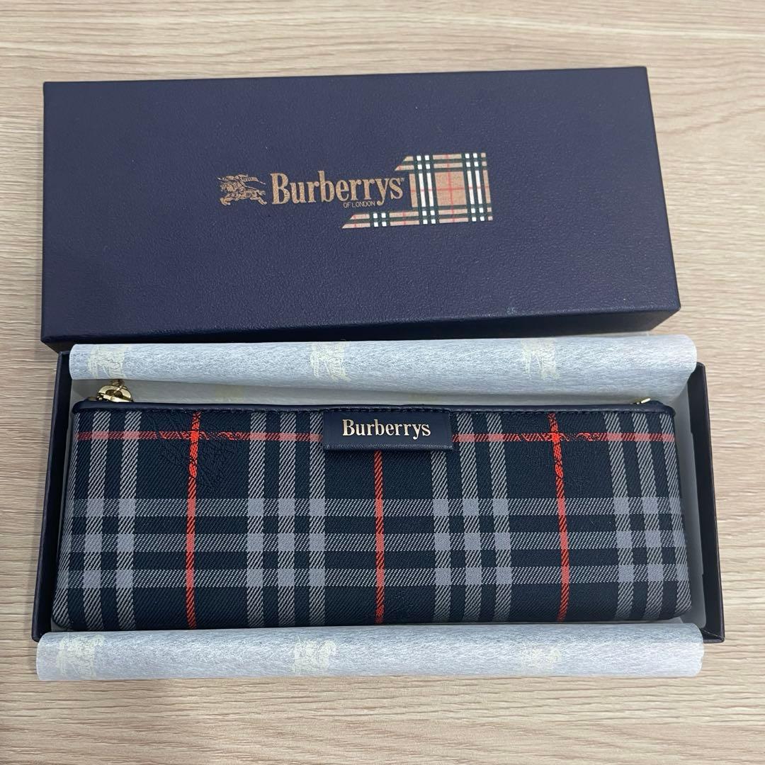 Burberry ペンケース　筆箱　ネイビー