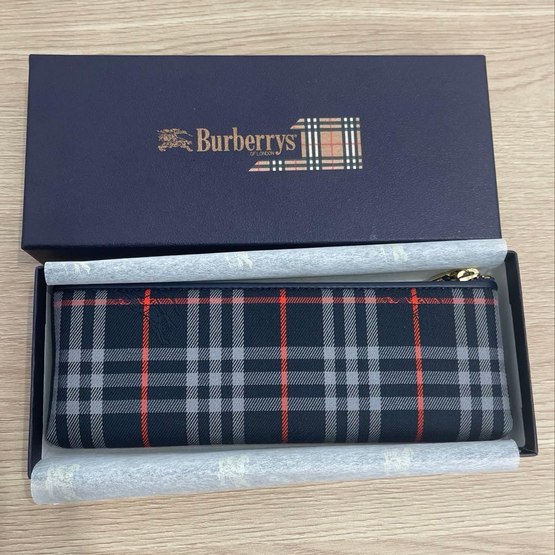 Burberry ペンケース　筆箱　ネイビー