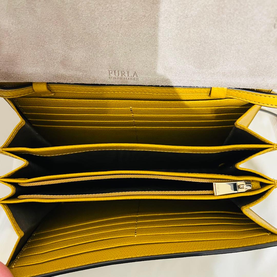 【極美品】FURLA ライクミニクロスボディーバッグ マスタード
